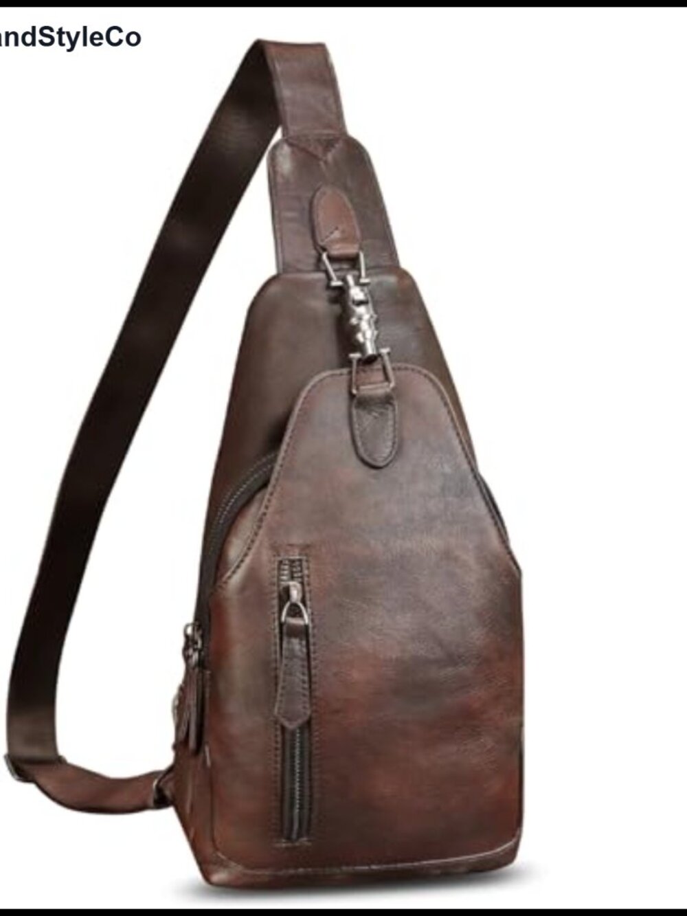 Genuine Leather Sling Bag Crossbody Chest Purse Vintage Handmade Backpack